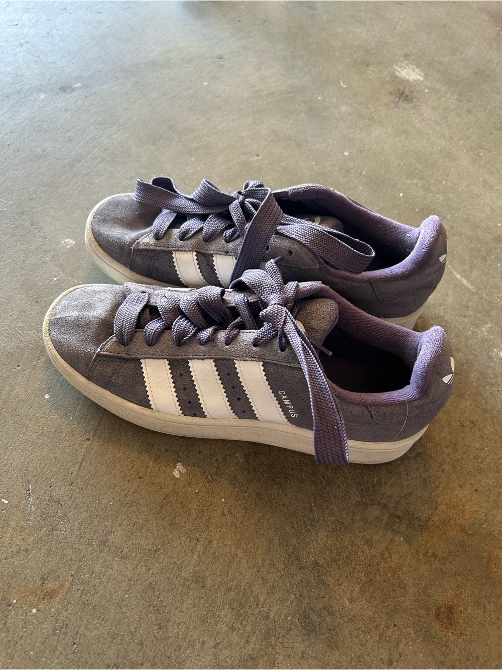adidas Purple Suede Campus Sneakers with White Stripes